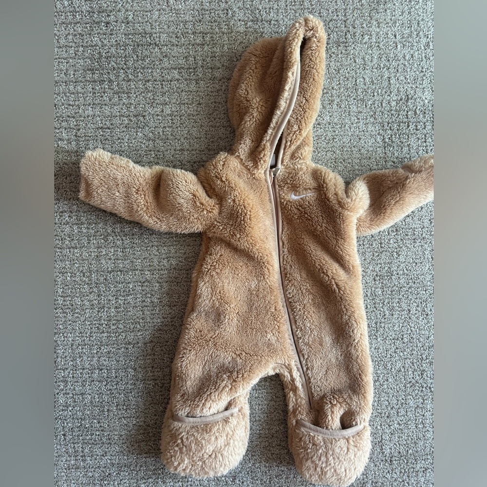 Nike Tan Footies One Piece with Hood
